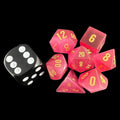 TDSO Cats Eye Glass Pink & Gold MINI 7 Dice Polyset