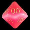TDSO Cats Eye Glass Pink & Gold Percentile Dice