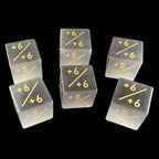 TDSO Cats Eye Glass Grey & Gold Positive Counter 6 x D6 Dice Set In Padded Case