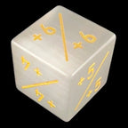 TDSO Cats Eye Glass Grey & Gold Positive Counter 6 x D6 Dice Set In Padded Case