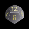 TDSO Cats Eye Glass Grey & Gold D12 Dice