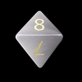 TDSO Cats Eye Glass Grey & Gold D8 Dice