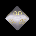 TDSO Cats Eye Glass Grey & Gold Percentile Dice
