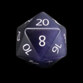 TDSO Cats Eye Glass Kynite & White D20 Dice