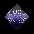 TDSO Cats Eye Glass Kynite & White Percentile Dice