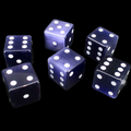 TDSO Cats Eye Glass Kynite & White 6 x D6 Spot Dice Set