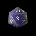 TDSO Cats Eye Glass Kynite & Gold D20 Dice