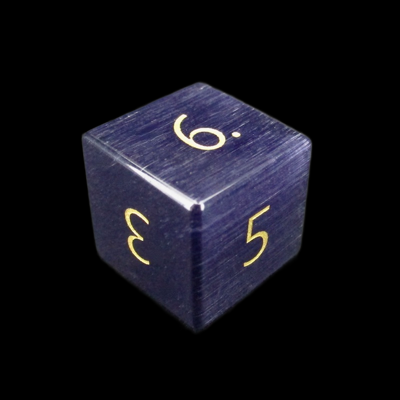 TDSO Cats Eye Glass Kynite & Gold D6 Dice