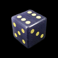 TDSO Cats Eye Glass Kynite & Gold D6 Spot Dice