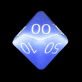 TDSO Cats Eye Glass Light Blue & White Percentile Dice