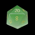 TDSO Cats Eye Glass Light Green & Gold D20 Dice