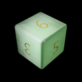 TDSO Cats Eye Glass Light Green & Gold D6 Dice