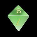 TDSO Cats Eye Glass Light Green & Gold D8 Dice