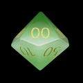 TDSO Cats Eye Glass Light Green & Gold Percentile Dice