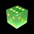 TDSO Cats Eye Glass Light Green & Gold D6 Spot Dice