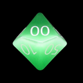 TDSO Cats Eye Glass Light Green & White Percentile Dice
