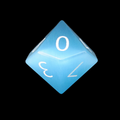 TDSO Cats Eye Glass Mint Blue & White D10 Dice