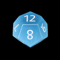 TDSO Cats Eye Glass Mint Blue & White D12 Dice