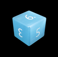 TDSO Cats Eye Glass Mint Blue & White D6 Dice