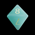 TDSO Cats Eye Glass Mint Green & Gold D8 Dice