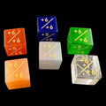 TDSO Cats Eye & Zircon Glass  Rainbow Positive Counter 6 x D6 Dice Set In Padded Case