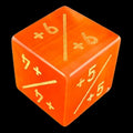 TDSO Cats Eye Glass Red & Gold Positive Counter D6 Dice