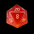 TDSO Cats Eye Glass Red & Gold D20 Dice
