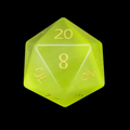 TDSO Cats Eye Glass Yellow & Gold D20 Dice