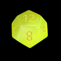 TDSO Cats Eye Glass Yellow & Gold D12 Dice