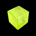 TDSO Cats Eye Glass Yellow & Gold D6 Dice