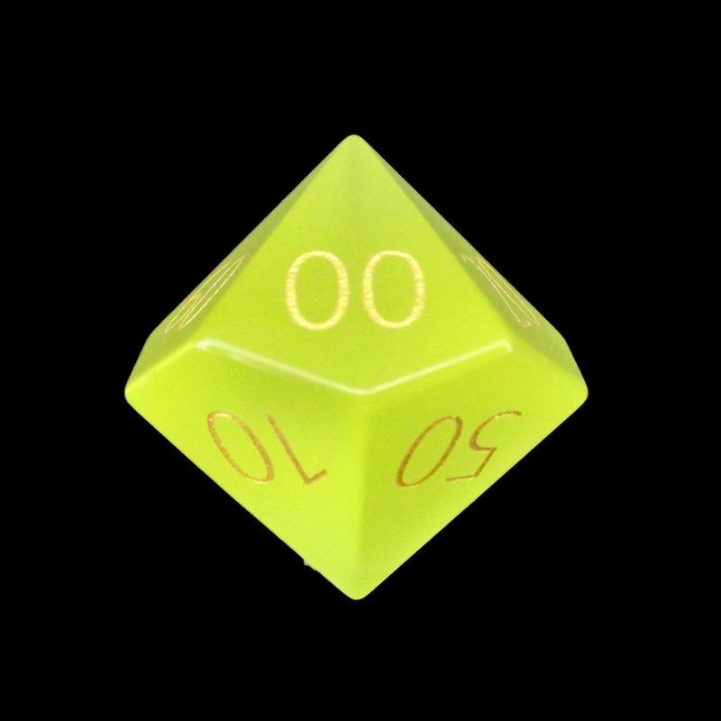 TDSO Cats Eye Glass Yellow & Gold Percentile Dice