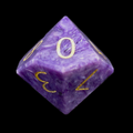 TDSO Gemstone Charoite & Gold D10 Dice