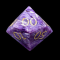 TDSO Gemstone Charoite & Gold Percentile Dice