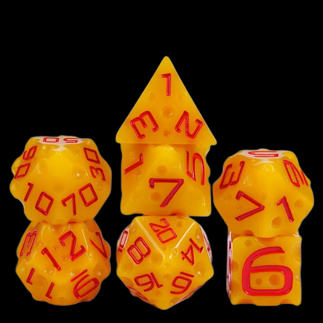 Cheese Dice - Resin 7 Dice Polyset