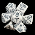 TDSO Christmas Opaque White & Black 7 Dice Polyset
