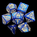 TDSO Christmas Pearl Blue & Gold 7 Dice Polyset