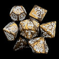 TDSO Christmas Pearl Gold & White 7 Dice Polyset