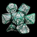TDSO Christmas Pearl Green & White 7 Dice Polyset