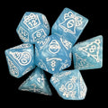 TDSO Christmas Pearl Light Blue & White 7 Dice Polyset