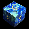 TDSO Gemstone Chrysocolla & Gold D6 Dice