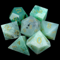 TDSO Gemstone Chrysoprase & Gold 7 Dice Polyset