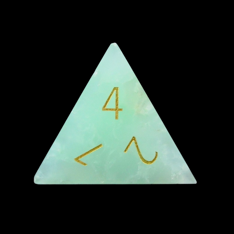 TDSO Gemstone Chrysoprase & Gold D4 Dice