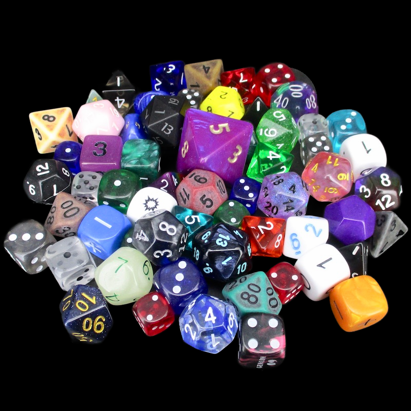 HALF PRICE CLEARANCE  BIG 0.5 lbs Bag of Dice - NEW MIX