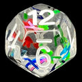 TDSO Confetti Alphabet Clear & White D12 Dice