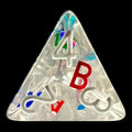 TDSO Confetti Alphabet Clear & White D4 Dice