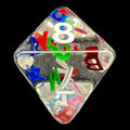 TDSO Confetti Alphabet Clear & White D8 Dice