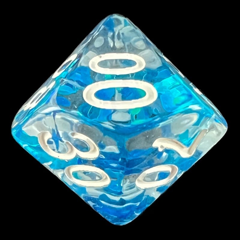 HALF PRICE CLEARANCE TDSO Confetti Butterfly Blue & White Percentile Dice