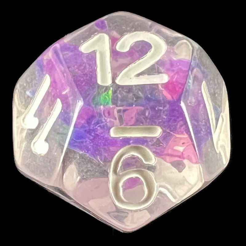 HALF PRICE CLEARANCE TDSO Confetti Butterfly Light Purple D12 Dice