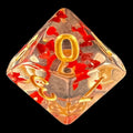 HALF PRICE CLEARANCE TDSO Confetti Butterfly Red & Gold D10 Dice