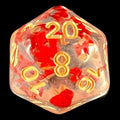 HALF PRICE CLEARANCE TDSO Confetti Butterfly Red & Gold D20 Dice